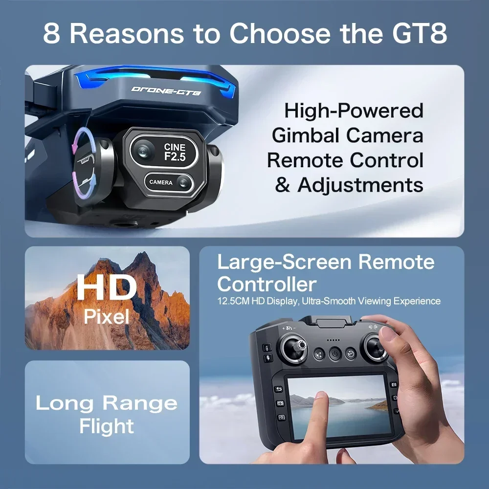 Drone 4K HD GT8 Camera Obstacl - Drone Surveying ulasan dan harga